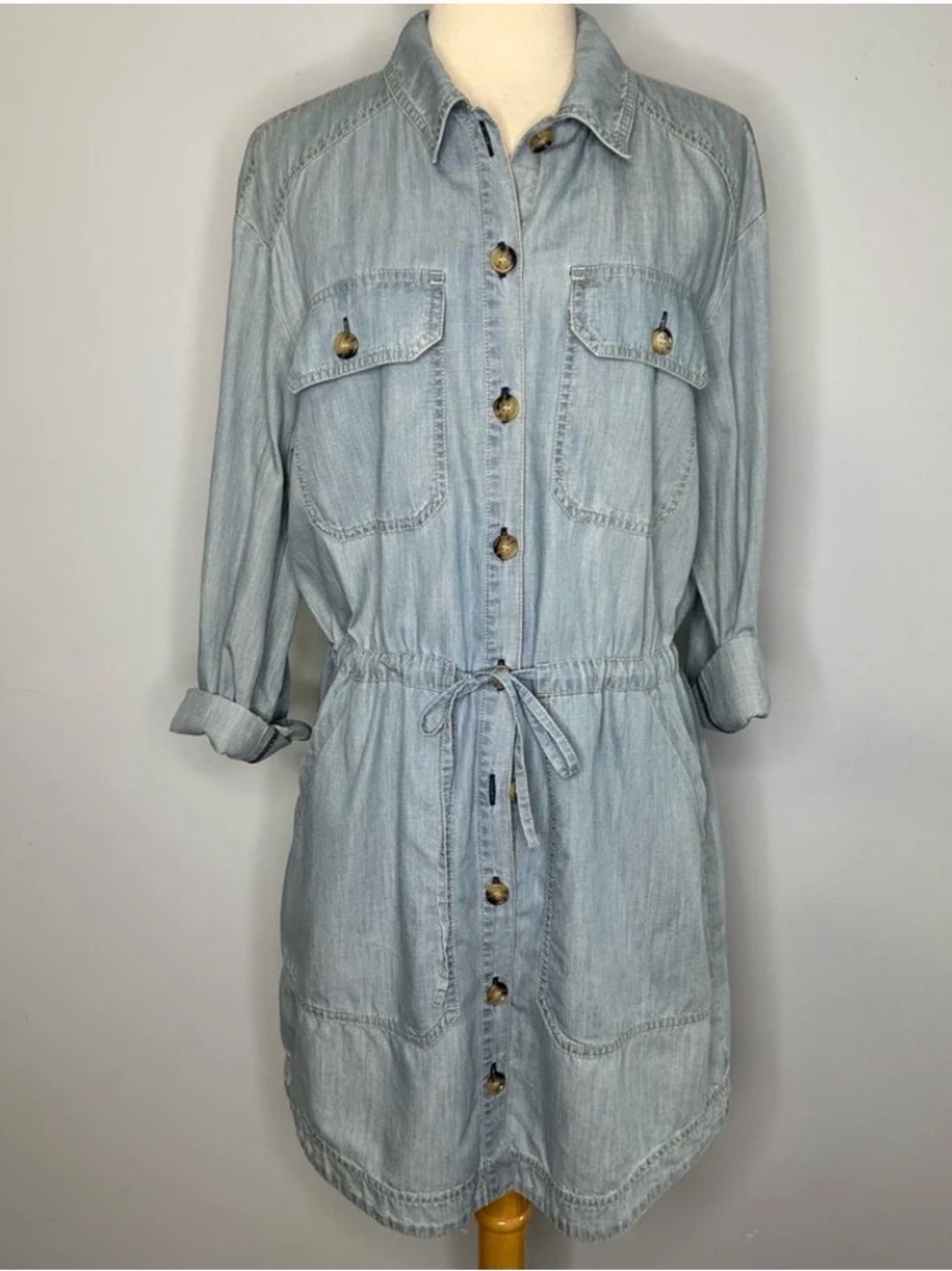 Veronica Beard Light Blue Denim Shirt Dress